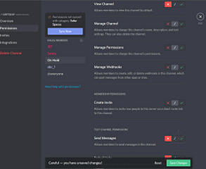 only answer for safer-spaces cuz other allow roles will override deny
