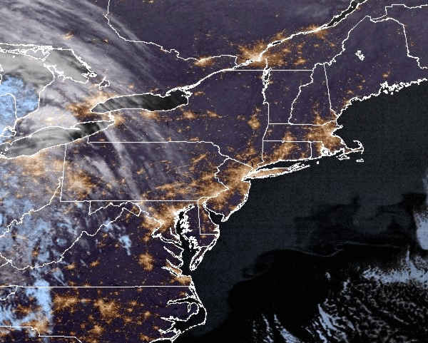 Advancing thin cloud cover from NY state