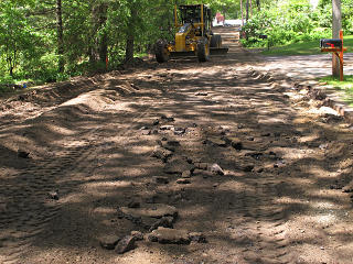 Chunks tossed into roadbed