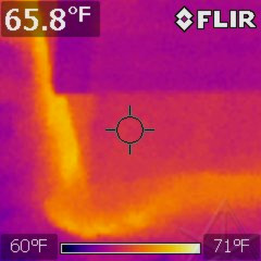 Thermal detail of where EVSE feed takes the corner