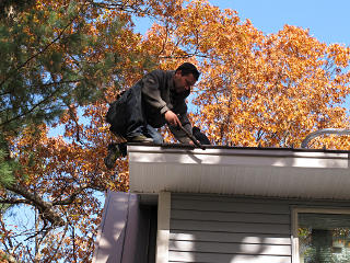 Precarious positions on roof