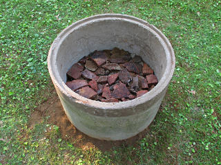 Building up fire-pit fill