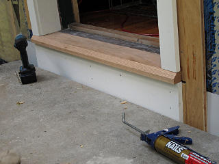 Sill extension fitted up