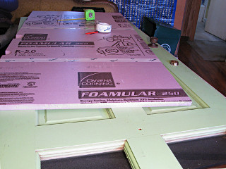 Cutting/assembling front door insulation