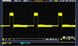 Scope trace of blue modulation