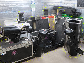 Four Martin Roboscan 918 scanners with roadcases