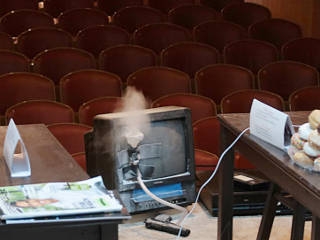Video monitor smoke puff effect