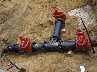 New valve assembly in place