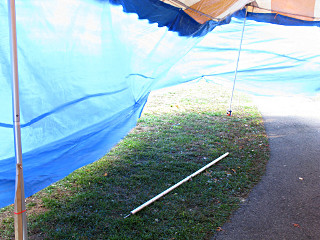tent support poles continually falling down