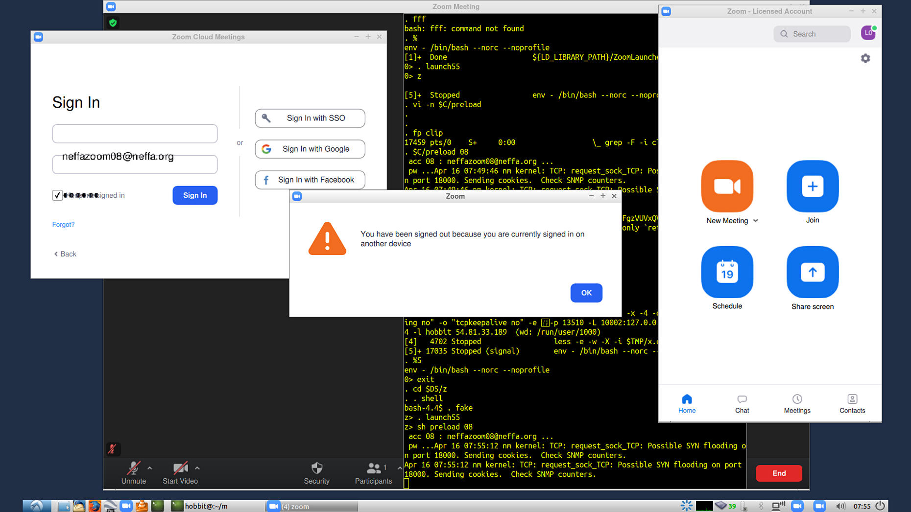 Account conflict results Account conflict results