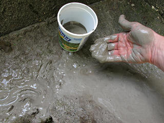 Playing with concrete muck