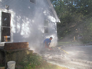 Cutting blocks around slab