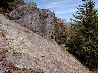 Distinctive slab and rock, landmark?