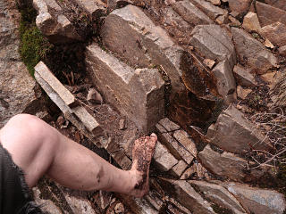 Sketchy rock chunks on Chimney